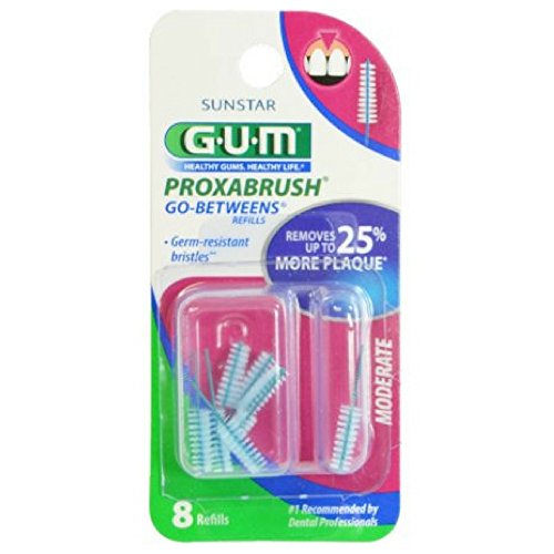 GUM Go-Betweens Proxabrush Refills Moderate [612] 8 Each (Pack of 6) 