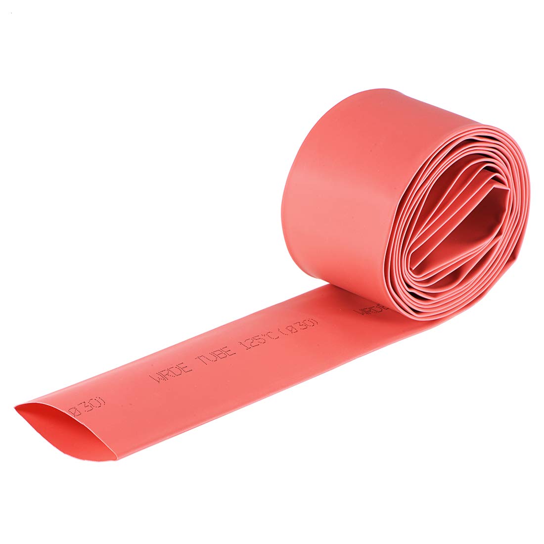 sourcing map Heat Shrink Tubing, 50mm Flat Width 2:1 rate Shrinkable Tube Cable Sleeve 2m - Red