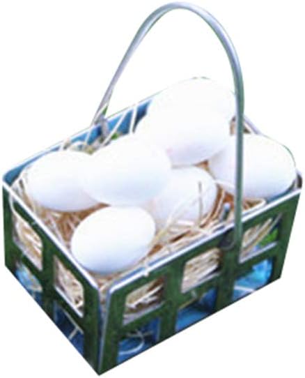 hongma 1:12 Dollhouse Kitchen Food Realistic Miniature White Eggs with Metal Basket