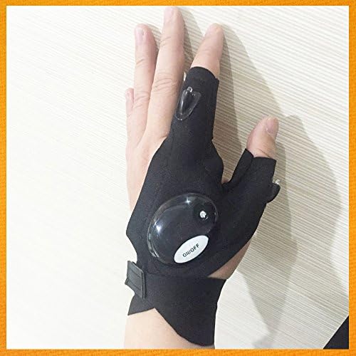 THE GURU SHOP Fingerless LED Multipurpose Glove for Repairing & Working in Darkness Places | Outdoor Fishing Gloves | For Camping Hiking & Outdoor Activities at Night / Light Wrap Flashlight Gloves by Light Wraps (1 Pcs)