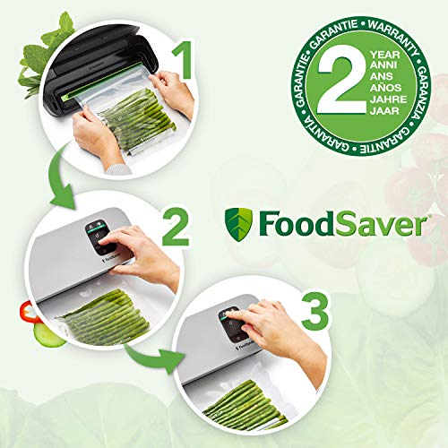 FoodSaver VS1190X, kompaktes Vakuumiergerät mit Handheld-Vakuumierer | 1 kleine Rolle & 5 kleine Beutel | Silber mit… – Bild 5