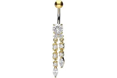 PIERCINGLINE Titan Bananabell mit 925er Silber-Design Zwei Ketten