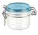 Bormioli Rocco Fido Round Jar with Blue Lid, 6-3/4-Ounce