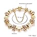 CHOKER Gold Charm Bracelets Girls Heart Beads Smile Tone Snake Chain Rhinestone Bangles