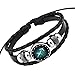 Rosemes Retro 12 Constellation Beaded Hand Woven Leather Bracelet Punk Chain Cuff Sagittarius