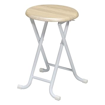 Amazon ぼん家具 折りたたみチェア 軽量 木目調 丸型 スツール