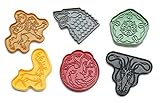 BPA-Free 6-pc Game of Thrones House Sigil Plastic Cookie Cutters Set