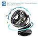 FYLINA USB Fan Mini Clip On Desk Fans Rechargeable and 2600mAh Battery Powered for Baby Stroller, Metal Design and 4.9ft USB Cable (Enhanced Airflow, Lower Noise, Black)