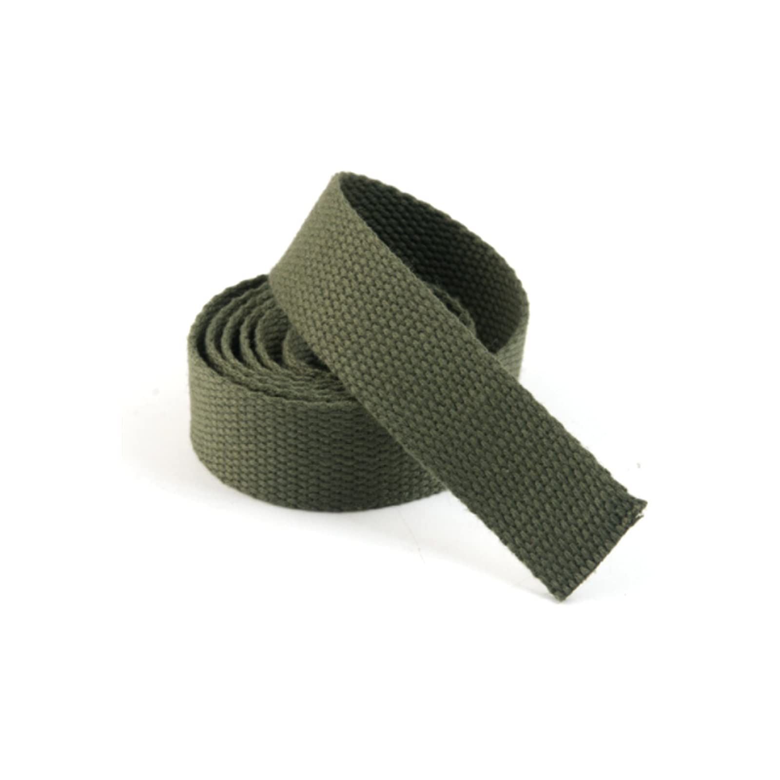 LIMIMIH 25mm 38mm Wide Cotton Webbing, 5 Meters Canvas Cotton Webbing for Backpacks Sewing (25MM, Army Green)