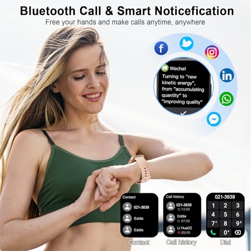 Women's Smart Watch, 1.95 inch HD Smartwatch with Bluetooth Calls, New Smart Watch with Heart Rate Monitor/Sleep Monitor/Pedometer, 110+ Sports Modes, IP68 Activity Bracelet for Android iOS