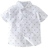 stylesilove Toddler Boy Short Sleeve Cotton Blend Button-Down Shirt - Casual and Formal Wear for Weddings & Special Events