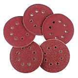 Coceca 100pcs Orbit Sander Sanding Discs 5-Inch 8-Hole Hook and Loop Sandpaper, 20pcs Each 40/60/80/150/240 Grits Sandpaper, Fit for Random Orbit Sander, Random Orbital Sander