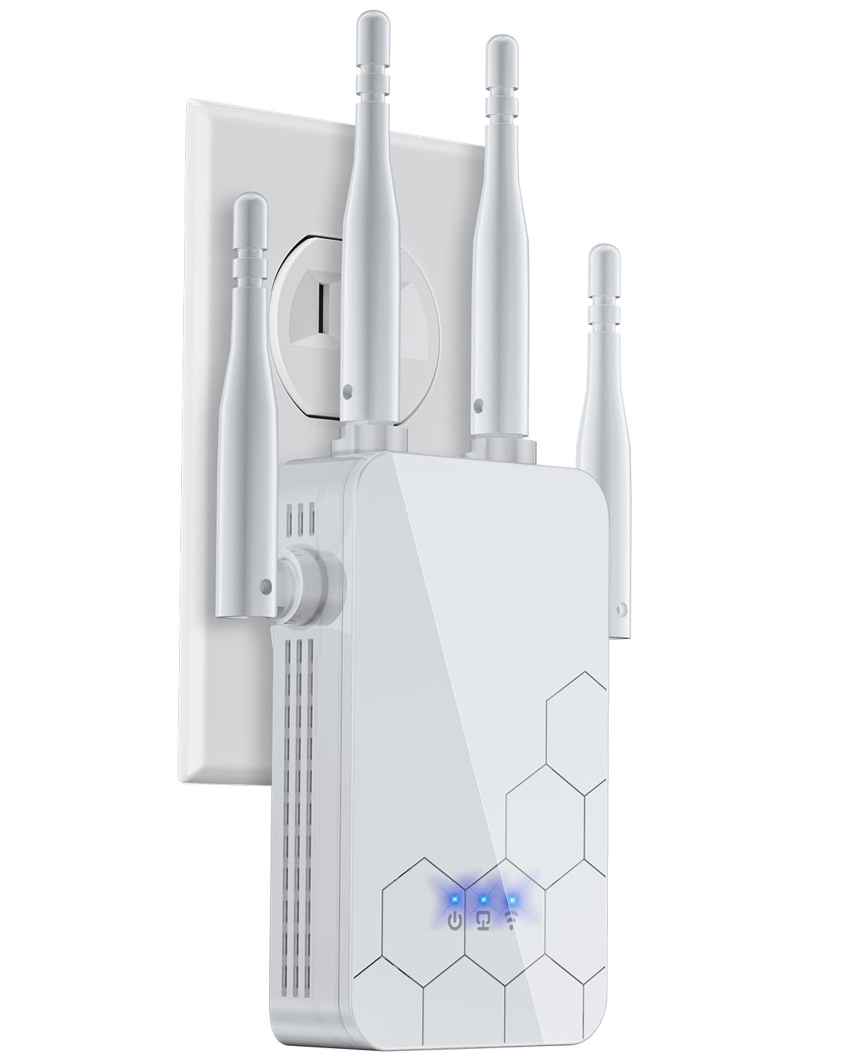 Photo 1 of WiFi Extender Internet Booster, Long Range Repeater Wireless Routers Amplifier, 1-Tap Setup, Mesh Wi-Fi 80% Faster | Broader Than Ever, Support More Network Devices at Home