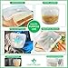 Reusable Silicone Food Bag, No Plastic Slider Bar, Set of 4 (2 Large & 2 Medium), Pinch Press Seal Food Storage Bags Ideal for Sandwich Bags, Reusable Snack Bags, Includes 2 Silicone Stretch Lids