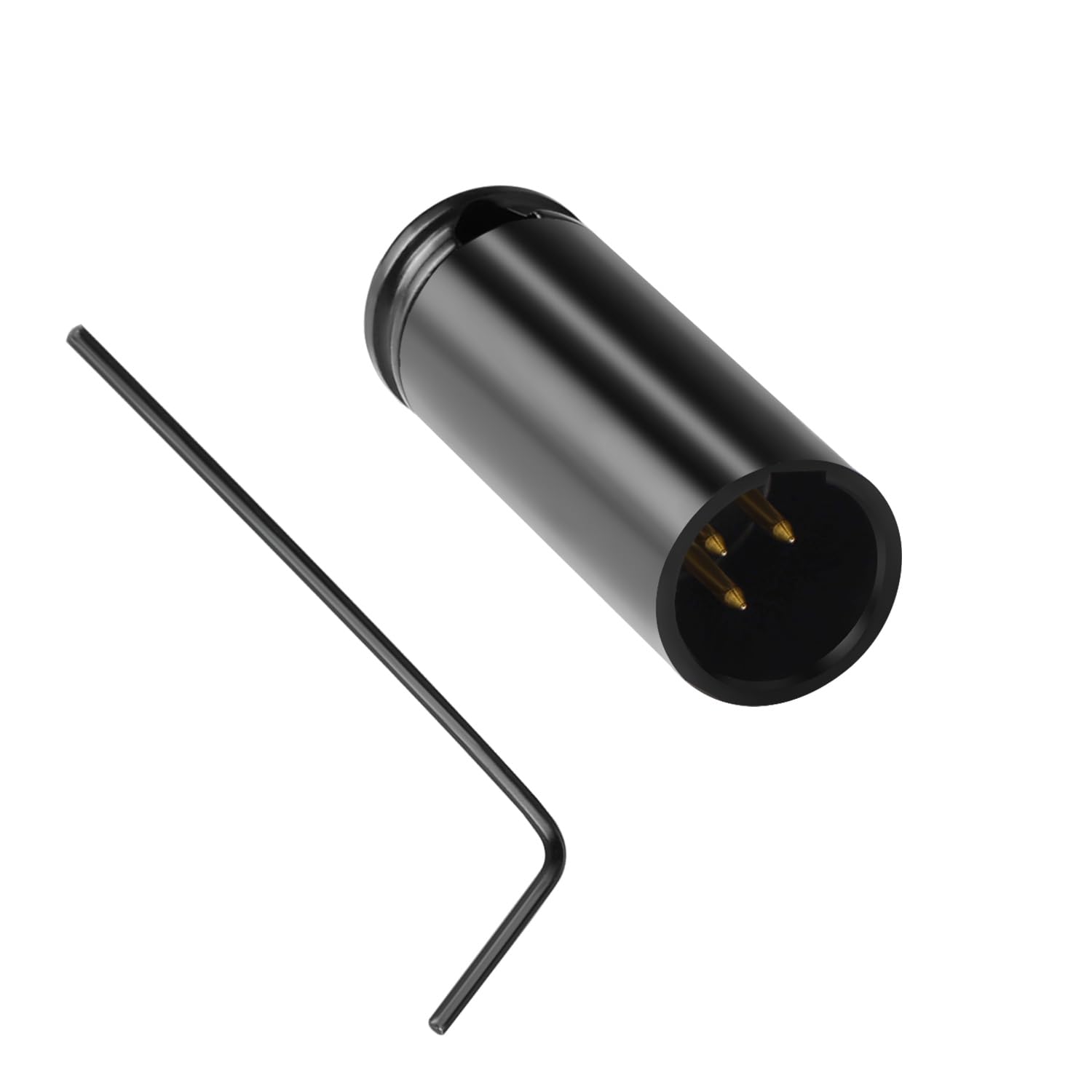 QIANRENON Compact Mini XLR Solder Adapter Plug Gold Plated 3Pin Mini XLR Male Welded Connector Adjustable 90° Right Angle Mini XLR Soldered Plug, suit Φ1.5mm-Φ3mm cable,with 0.9mm Spanner