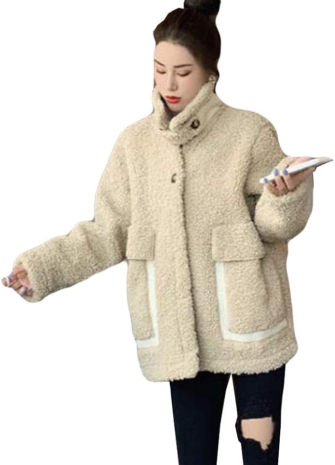 Amazon Alhylaボアジャケット レディース 長袖 秋 冬 おしゃれ ボアブルゾン 韓国風 通勤 通学 ムトンジャケット 厚手 冬 暖かい アウトドア トップス 上着 カジュアル シンプルピンク コート ジャケット 通販