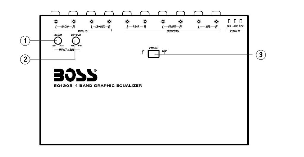 BOSS Audio EQ1208 4 Band PreAmp Equalizer with Remote Subwoofer Level