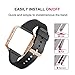 GHIJKL Fitbit Blaze Slim Bands Frame, TPU Replacement Sport Strap Rose Gold Frame Fitbit Blaze Smart Fitness Watch, Large Small, Black