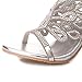 VELCANS Womens Handmade Studded Rhinestone Peacock Shaped High Heels Prom Wedding Occassions Sandals