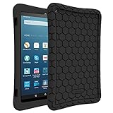 Fintie Silicone Case for Amazon Fire HD 8 (Previous Generation - 6th) 2016 release - [Honey Comb Series] [Kids Friendly] Light Weight [Anti Slip] Shock Proof Silicone Protective Cover, Black