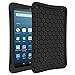 Fintie Silicone Case for Amazon Fire HD 8 (Previous Generation - 6th) 2016 release - [Honey Comb Series] Light Weight Anti Slip Shockproof Kids Friendly Cover (NOT Fit All-New Fire HD 8 2017), Black