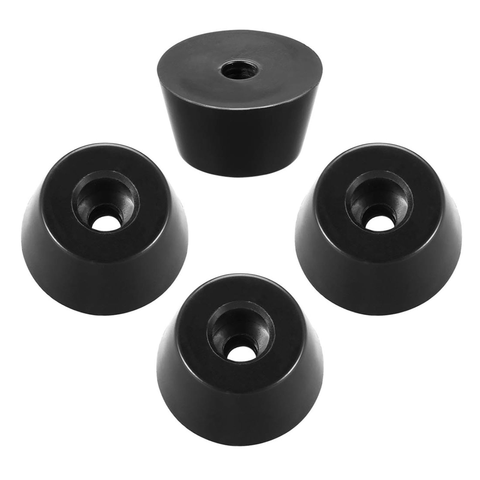 Recogwood 4Pcs Round Rubber Feet, D32mm x 24mm x H18mm Non Slip Furniture Feet Pads Rubber Bumpers Pad Protectors for Cabinet, Desk Tables, Couches, Chair