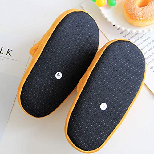 Men Women Autumn Winter Warm Slippers Realistic Look Bread Bun Plush Cotton Comfortable Indoor Home Shoes Brown
