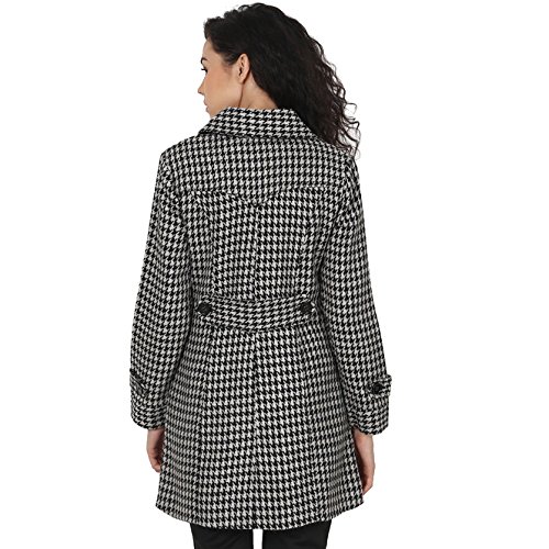 peptrends printed woollen coat black