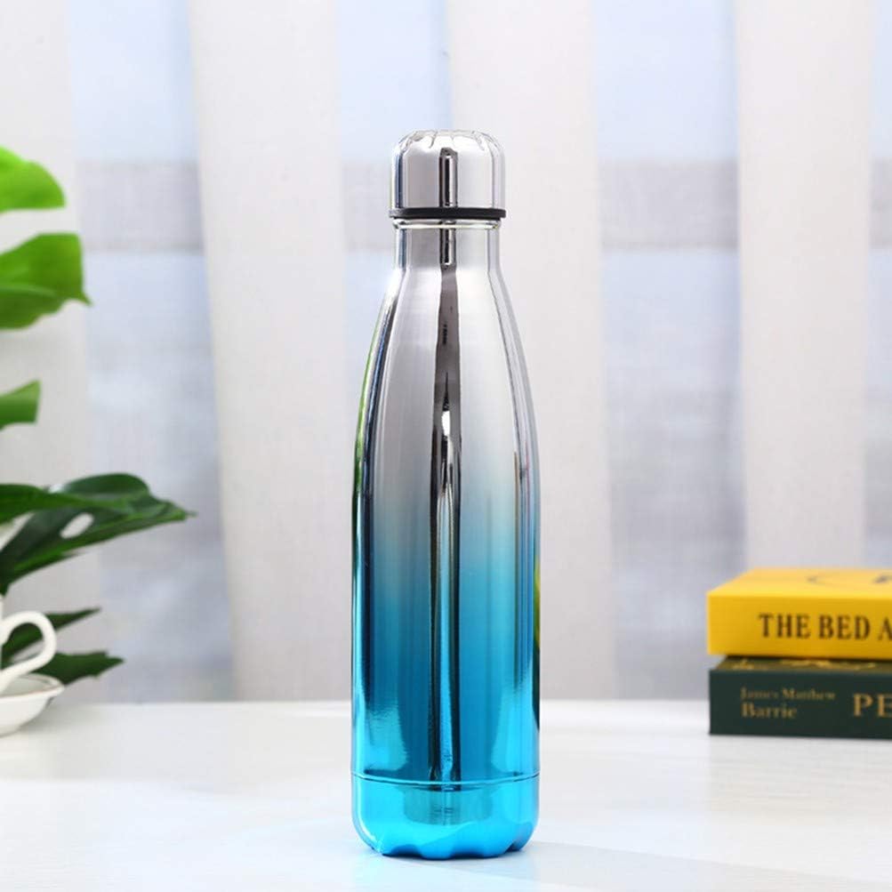 304 Stainless Steel Vacuum Insulated Water Bottle 17 Oz (500 Ml) Double Walled Cola Shape Thermos Plating Metal Insulated Water Bottle 24 Hours Cold, 12 Hours Hot