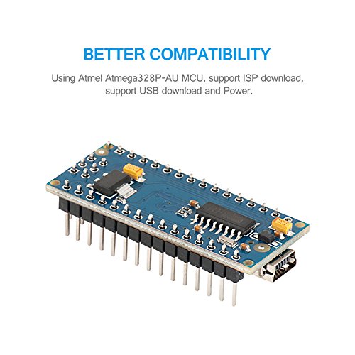 Micro Controller Board, MACTISICAL 10Pack Upgraded Mini USB Nano V3.0 ATMEGA328P 5V 16M Micro Controller Board Module for Arduino (10 Pack, Nano V3.0 ATMEGA328P Module)