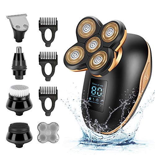 Electric Shavers for Men, 5in1 USB IPX7Waterproof 4D Rechargeable