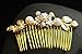 Sunshinesmile Gold Leaf Flower Handmade Pearl Tiara Comb Bridal Hair Accessories