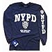 NYPD T-SHIRT, Officially Licensed Crewneck New York Police Department Long-Sleeve Athletic Tee, Navy S