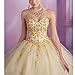 Vnaix Bridals Princess Lace with Tulle Sweet 16 Prom Quinceanera Dress(8,Gold)