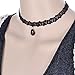 9 PCS Women's Classic Black Velvet and Black Stretch Gothic Tattoo and Black Lace Choker Collar Necklace-Length Adjustable