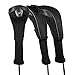 Andux 3 Pack Long Neck Golf Hybrid Club Head Covers Interchangeable No. Tag CTMT-01 (Black)