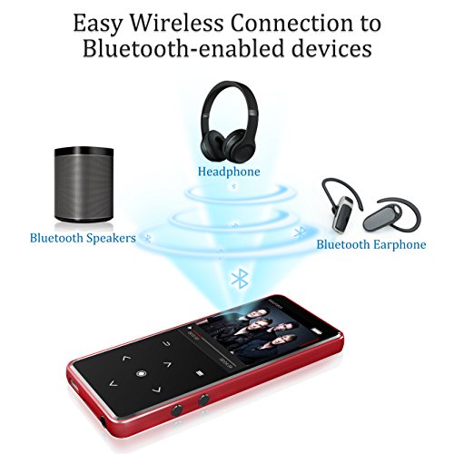 16G Bluetooth 4.0 MP3 Player with FM/Voice Recorder,Valoin Lossless Sound Digital Music Player with 2.4 Inch Screen Sensitive Touch Buttons - Thumbnail 2