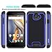 OEAGO Hybrid Dual Layer Rubber Plastic Impact Defender Rugged Slim Hard Case Cover Shell for Coolpad-Catalyst - Blue