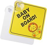 kuou 2 Pcs Baby on Board Car Sticker Sign with Suction Cups Yellow view 4