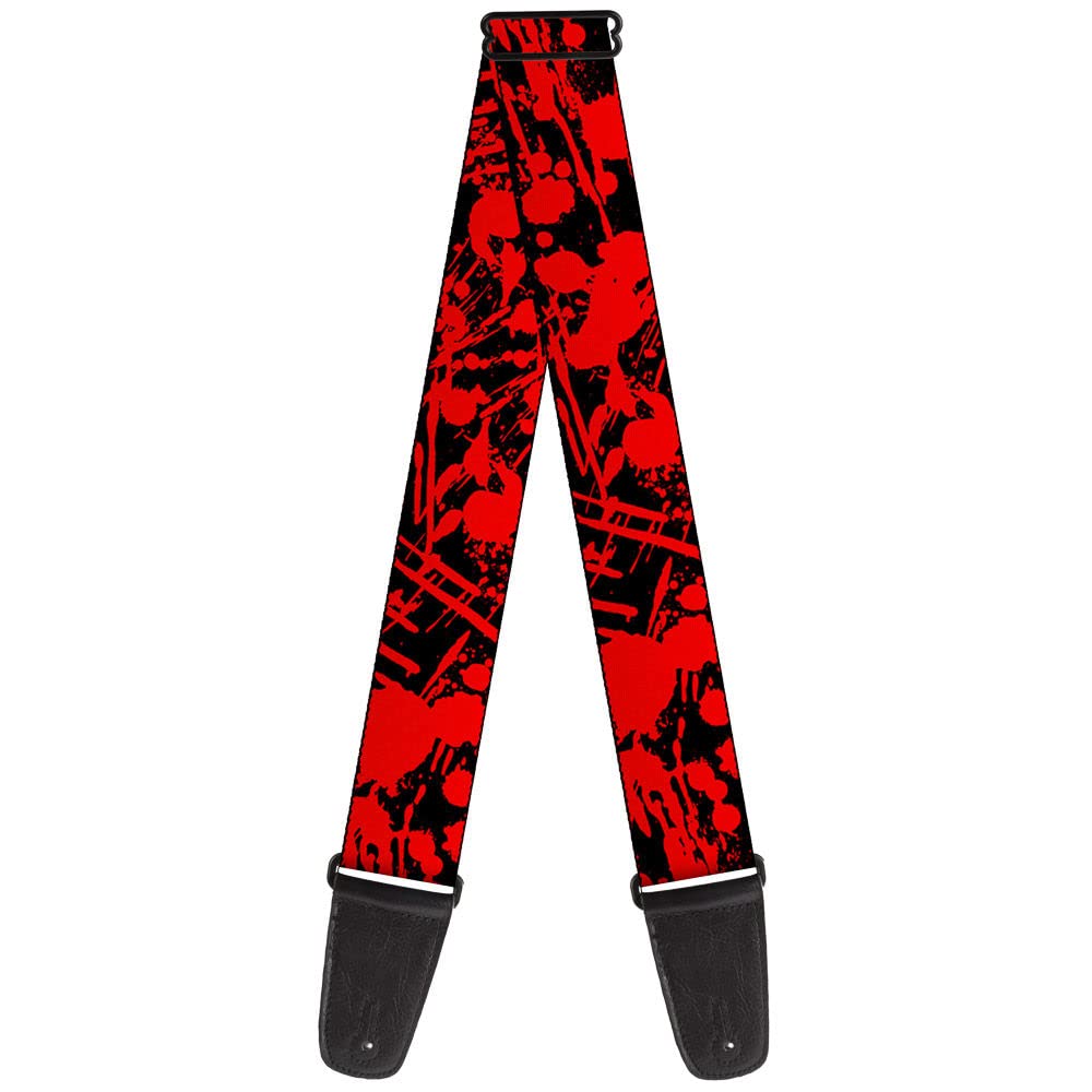 Buckle-Down GS-W31921 Guitar Strap Splatter Black Red 2 Inches Wide, 34-60"