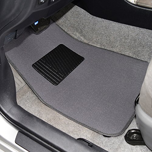 BDK MT-100-MG Classic Carpet Mats for Car SUV Van & Truck-Universal Fit Front & Rear Floor Protection with Heelpad (Medium Gray)