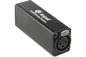 KOPUL XLR Single-Channel Passive Isolation Transformer – Eliminates Ground-Loop Hum, XLR Balanced/Unbalanced Input/Output, Gold-Plated Connectors, Ideal for Studio, Home or Stage Use