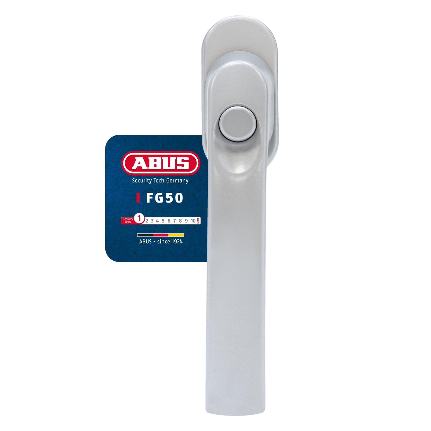 ABUS FG50 Window Handle - Window Lock with Lockable Push Button - ABUS Security Level 1 - 78774 - Silver