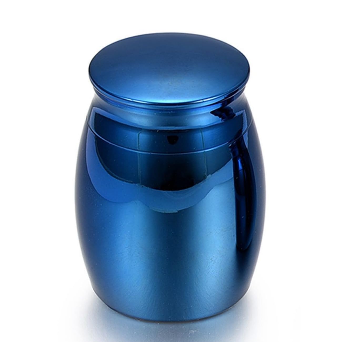 LSTCPGLAI Small Keepsake Urns Stainless Steel Mini Waterproof Memorial Cremation Container Jar for Memorial Human Pet Ashes… (Blue)
