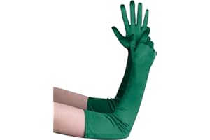 Brimekichio Long Satin Gloves for Women Stretchy Opera Gloves Elbow Length 20in 1920s Costume Party