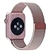 Juvnile Apple Watch Milanese Loop, Woven stainless steel mesh replacement band with adjustable magnetic closure for Luxury and Sport Editions - Series 1 / 2 - (38mm, Rose Gold / Original Color)