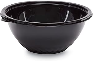 WNA Caterline Pack N' Serve Plastic Bowl, 160 Oz, Black, 25/Case