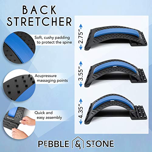 Lumbar Back Stretcher by Pebble & Stone for Lower Back Pain Relief