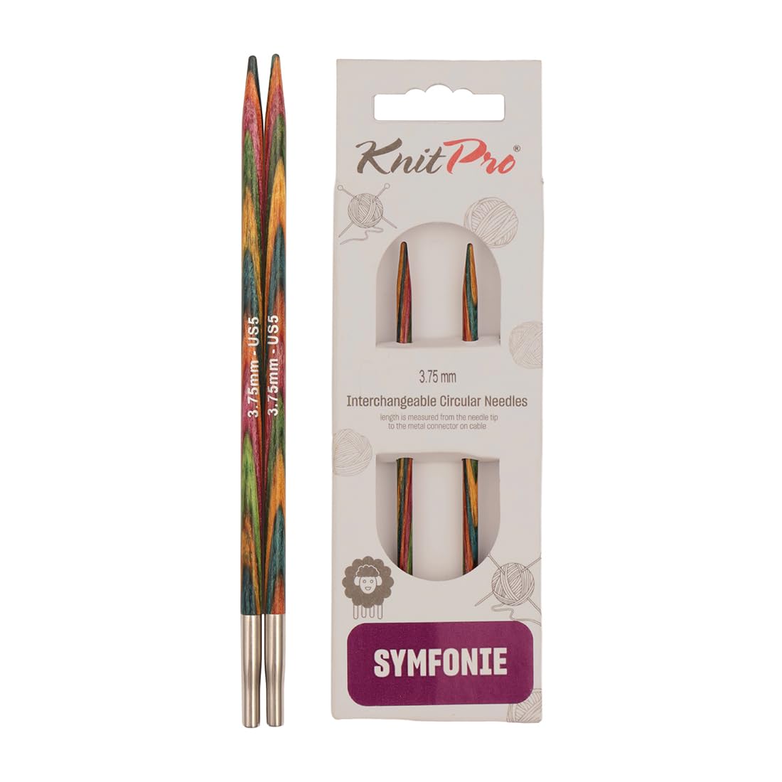 KnitPro Symfonie Interchangeable Circular Needles 5" (13cm) | 3.75mm