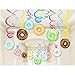 30PCS Donut Hanging Swirl Decoration Kit - Donut Theme Birthday Banner Garland for Donut Grow Up Birthday Baby Shower Party Supplies